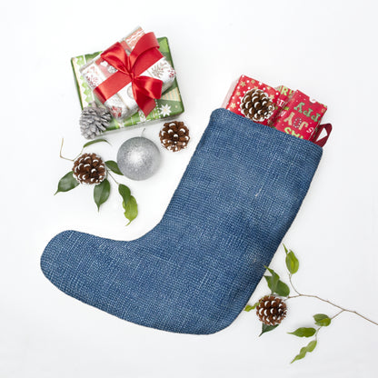 Outdoor Bass Boat Style - Denim Design Artwork - Christmas Stockings