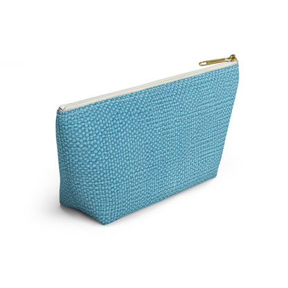 Bright Aqua Teal: Denim-Inspired Refreshing Blue Summer Fabric - Accessory Pouch w T-bottom