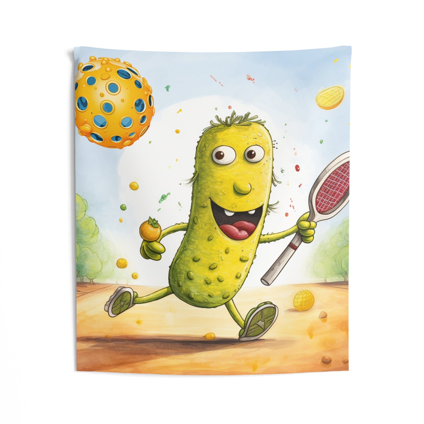 Pickleball Play: Pickle Sport Action Game, Fast Dink Ball - Indoor Wall Tapestries