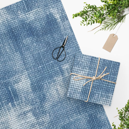 Faded Blue Washed-Out: Denim-Inspired, Style Fabric - Wrapping Paper