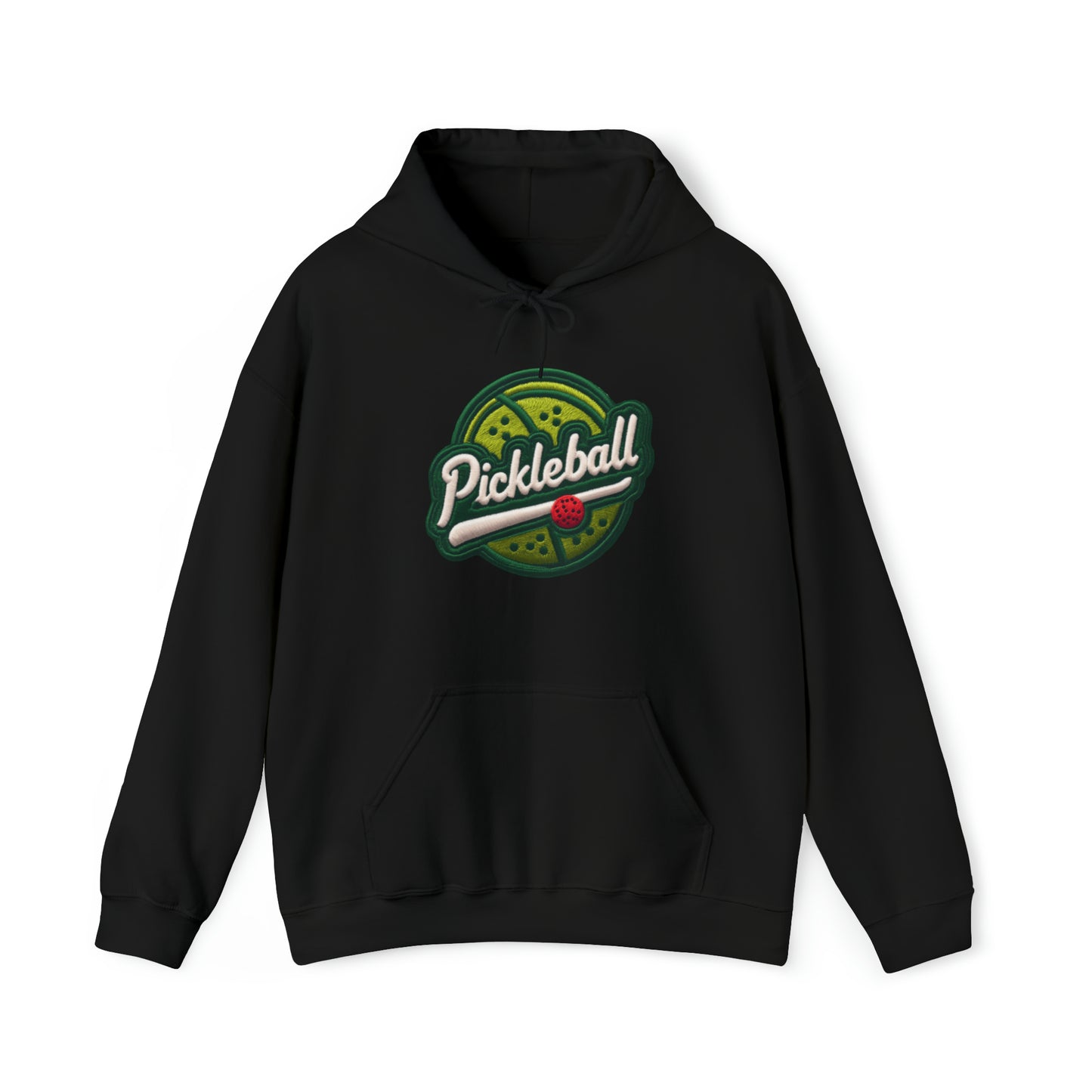 Pickleball Sport Embroider - Chenille Patch Badge - Unisex Heavy Blend™ Hooded Sweatshirt