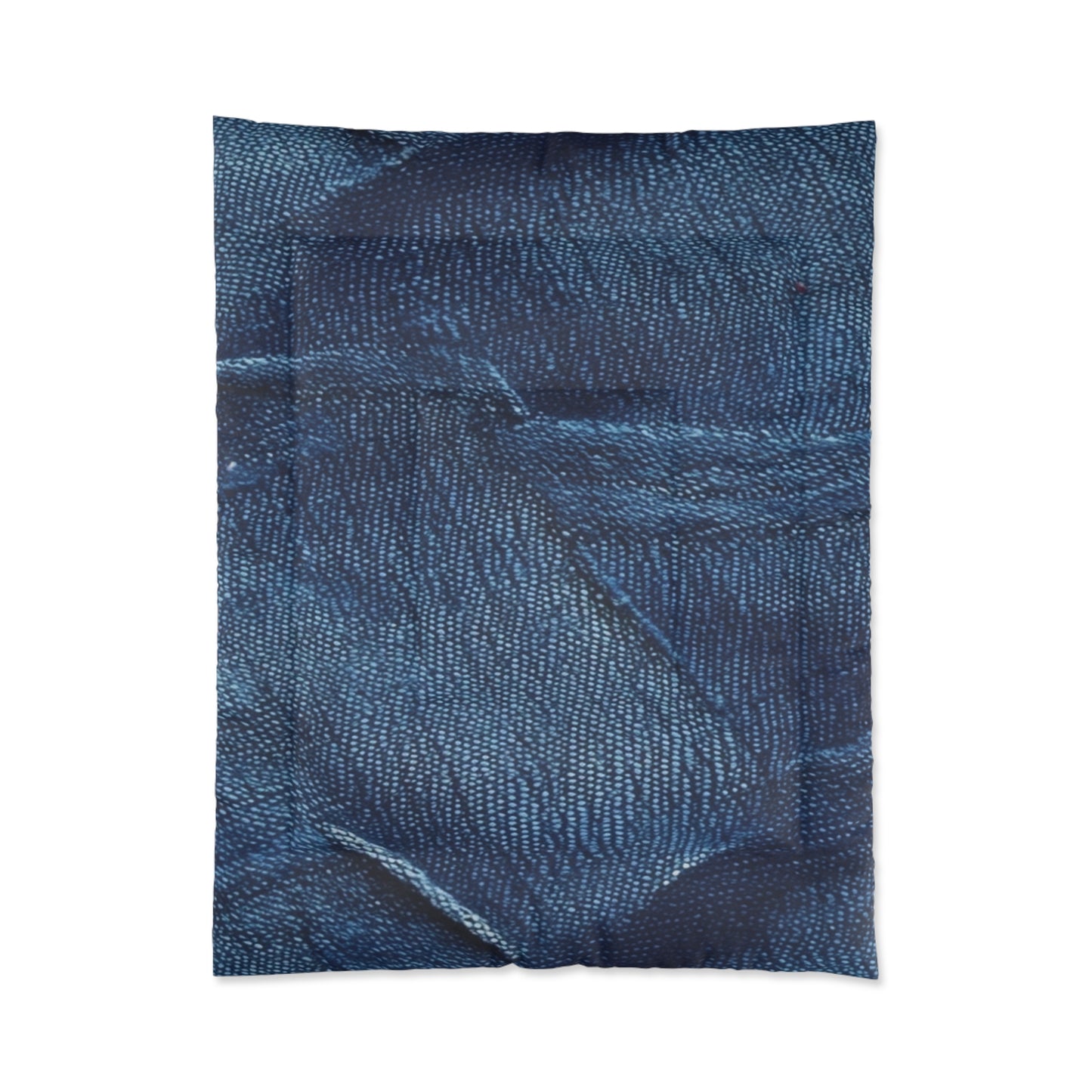 Dark Blue: Distressed Denim-Inspired Fabric Design - Comforter