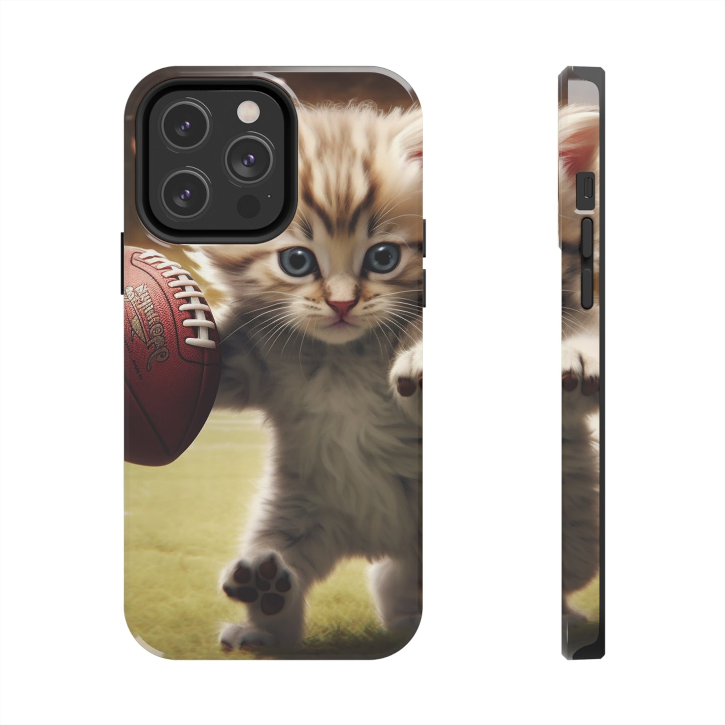 Football Kitty Fantasy: Feline Cat American Sport Quarterback - Tough Phone Cases