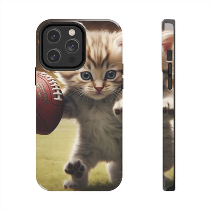 Football Kitty Fantasy: Feline Cat American Sport Quarterback - Tough Phone Cases