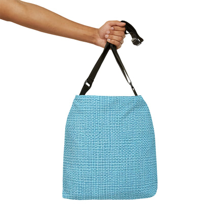 Bright Aqua Teal: Denim-Inspired Refreshing Blue Summer Fabric - Adjustable Tote Bag (AOP)