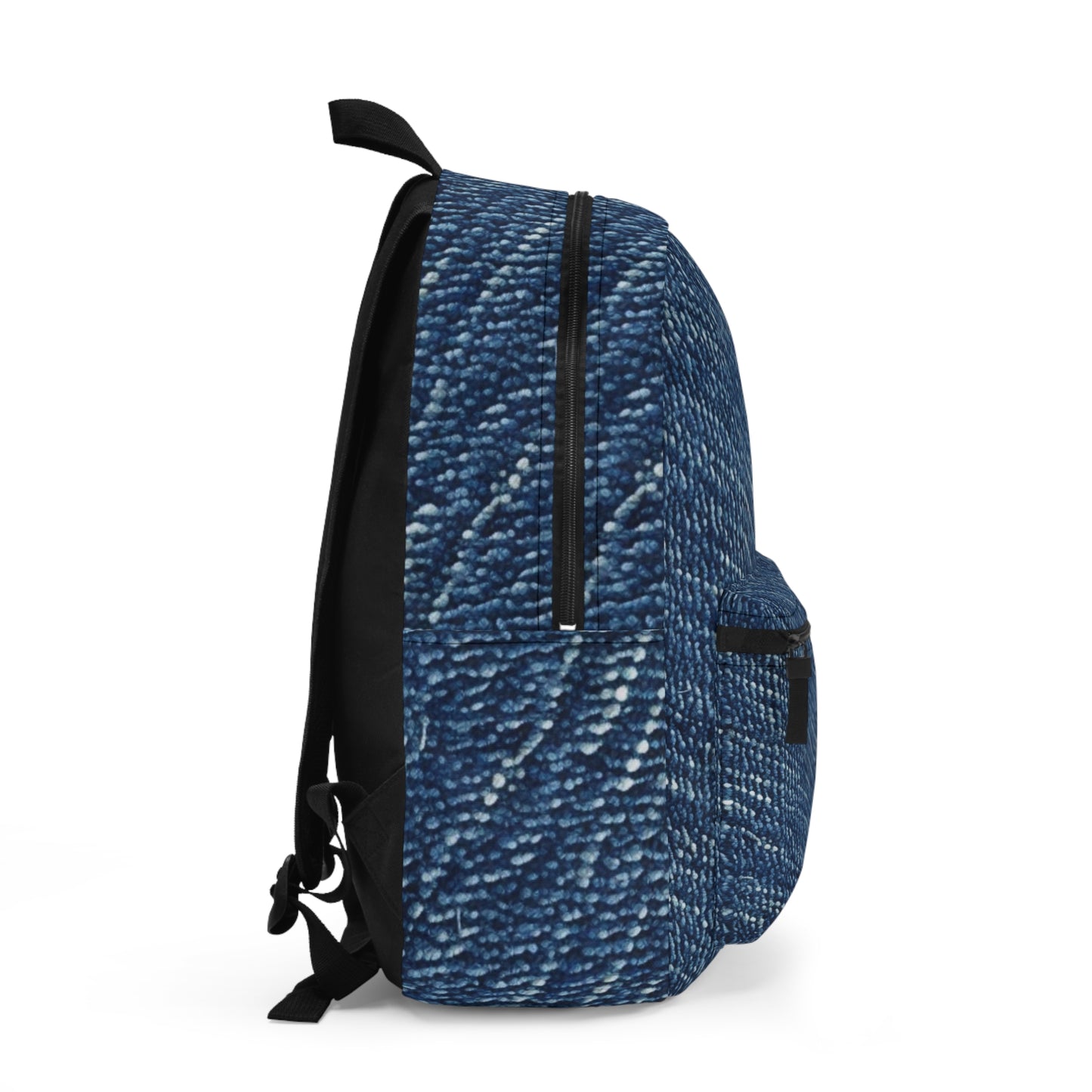 Denim-Inspired Design - Distinct Textured Fabric Pattern - Backpack