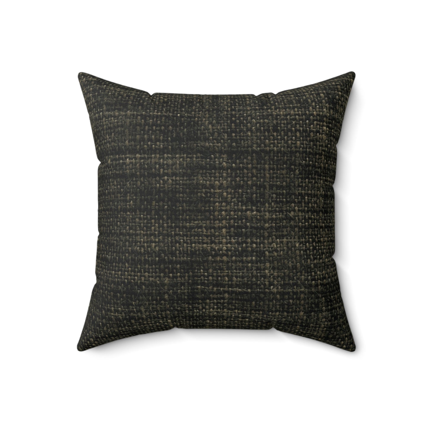 Sophisticated Seamless Texture - Black Denim-Inspired Fabric - Spun Polyester Square Pillow