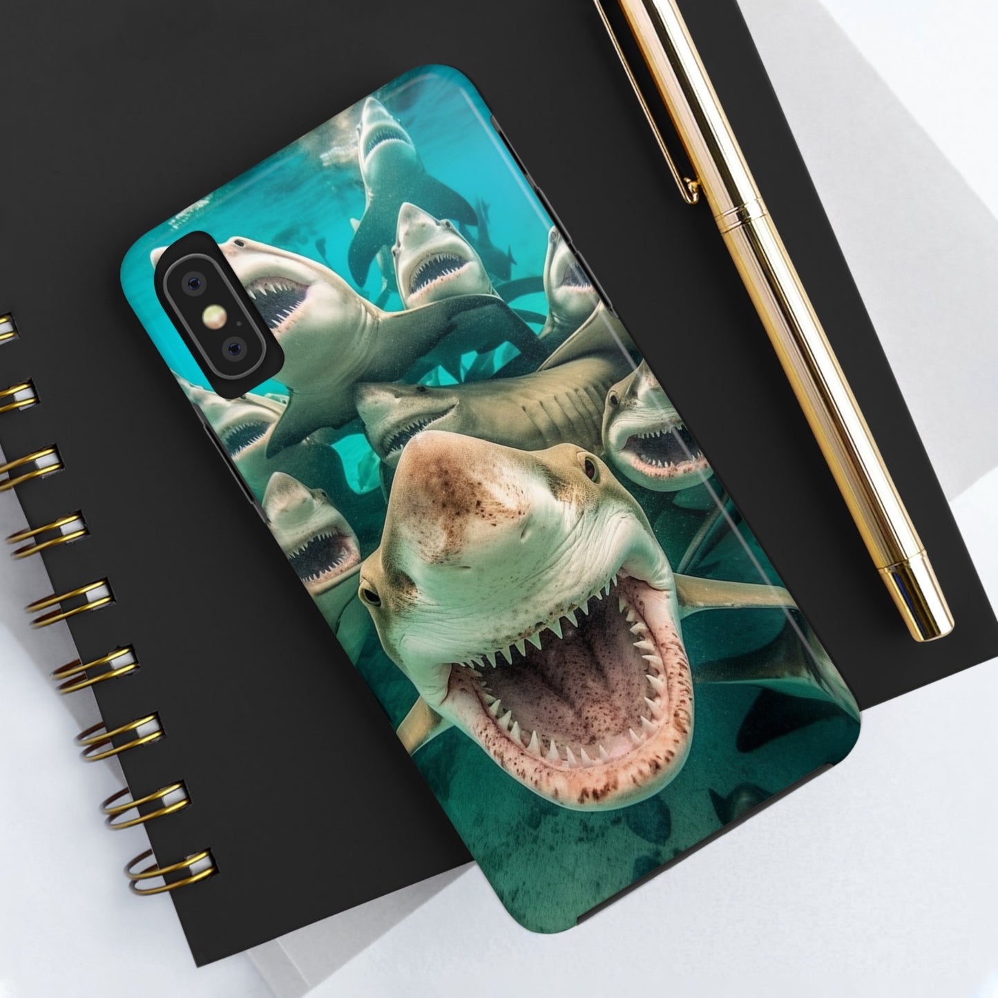 Laughing Lemon Sharks: Joyful Sea Jaws Ocean Deep - Tough Phone Cases