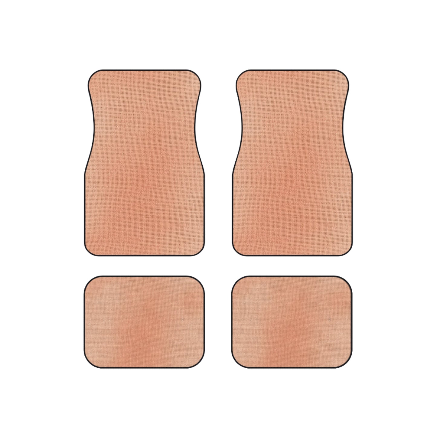 Soft Pink-Orange Peach: Denim-Inspired, Lush Fabric - Car Mats (Set of 4)