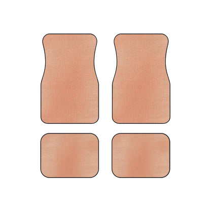 Soft Pink-Orange Peach: Denim-Inspired, Lush Fabric - Car Mats (Set of 4)