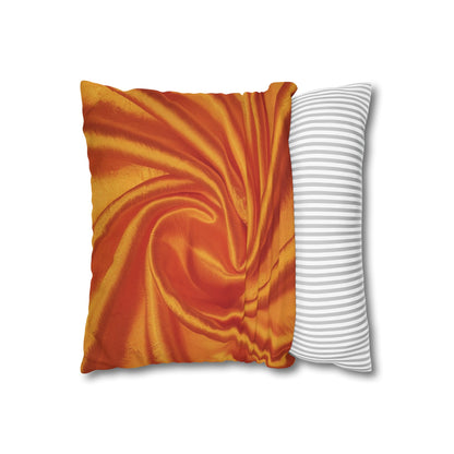 Orange Silk, Spun Polyester Square Pillowcase