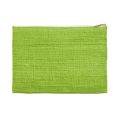 Lush Grass Neon Green: Denim-Inspired, Springtime Fabric Style - Accessory Pouch