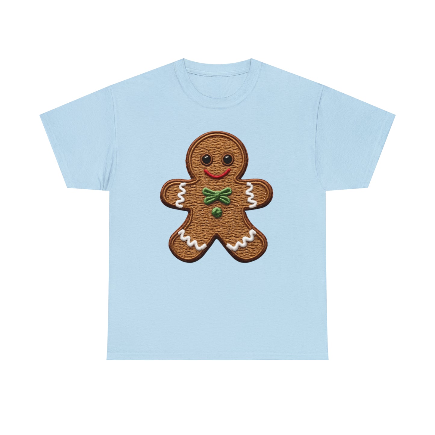 Chenille Gingerbread Cookie: Christmas Festive Delight Design - Unisex Heavy Cotton Tee