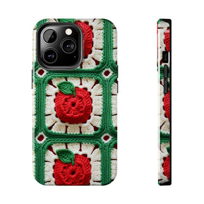 Apple Granny Square Crochet Pattern: Wild Fruit Tree, Delicious Red Design - Tough Phone Cases