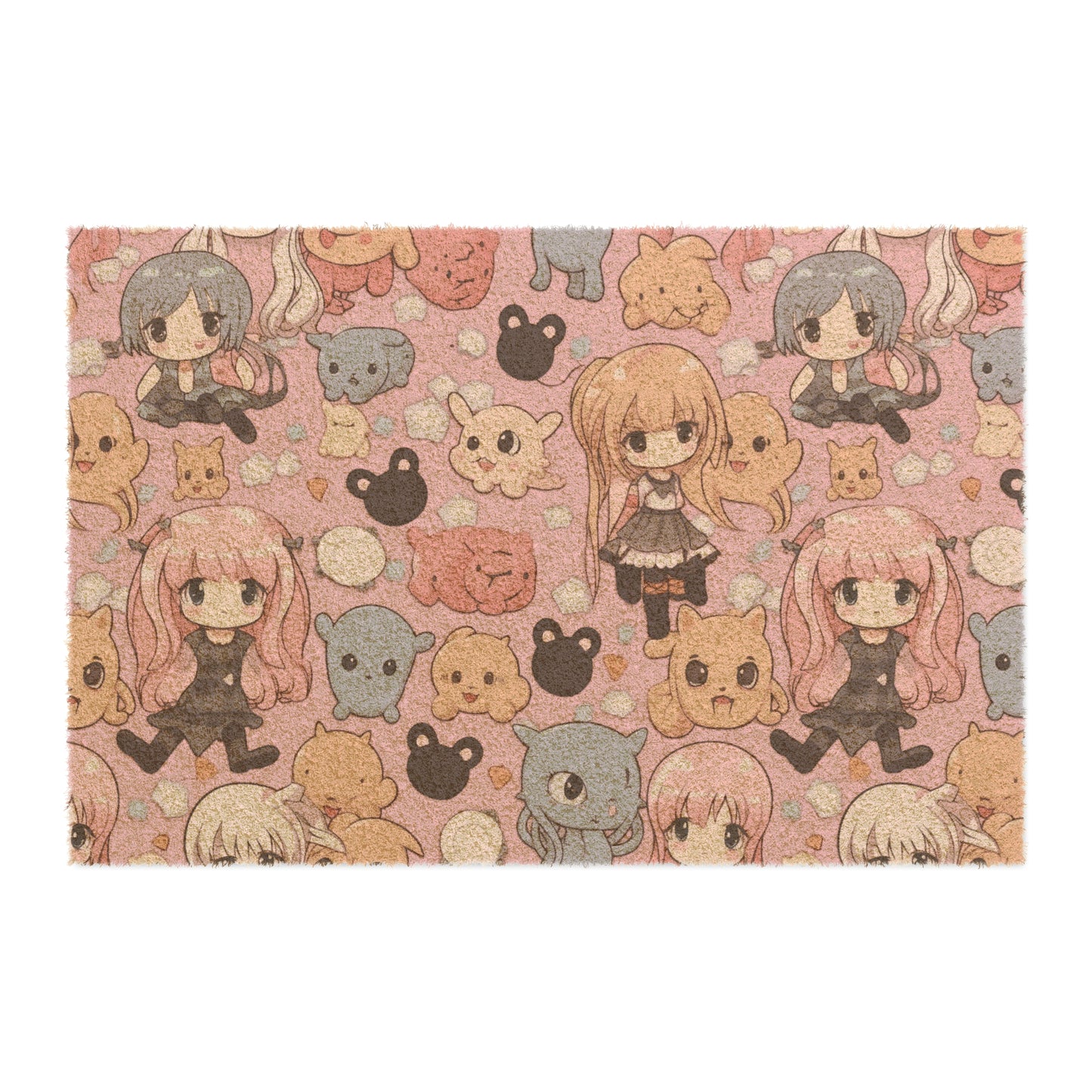 Kawaii Anime Girls: Cute and Adorable Manga Inspired Design - Door Coir Mat