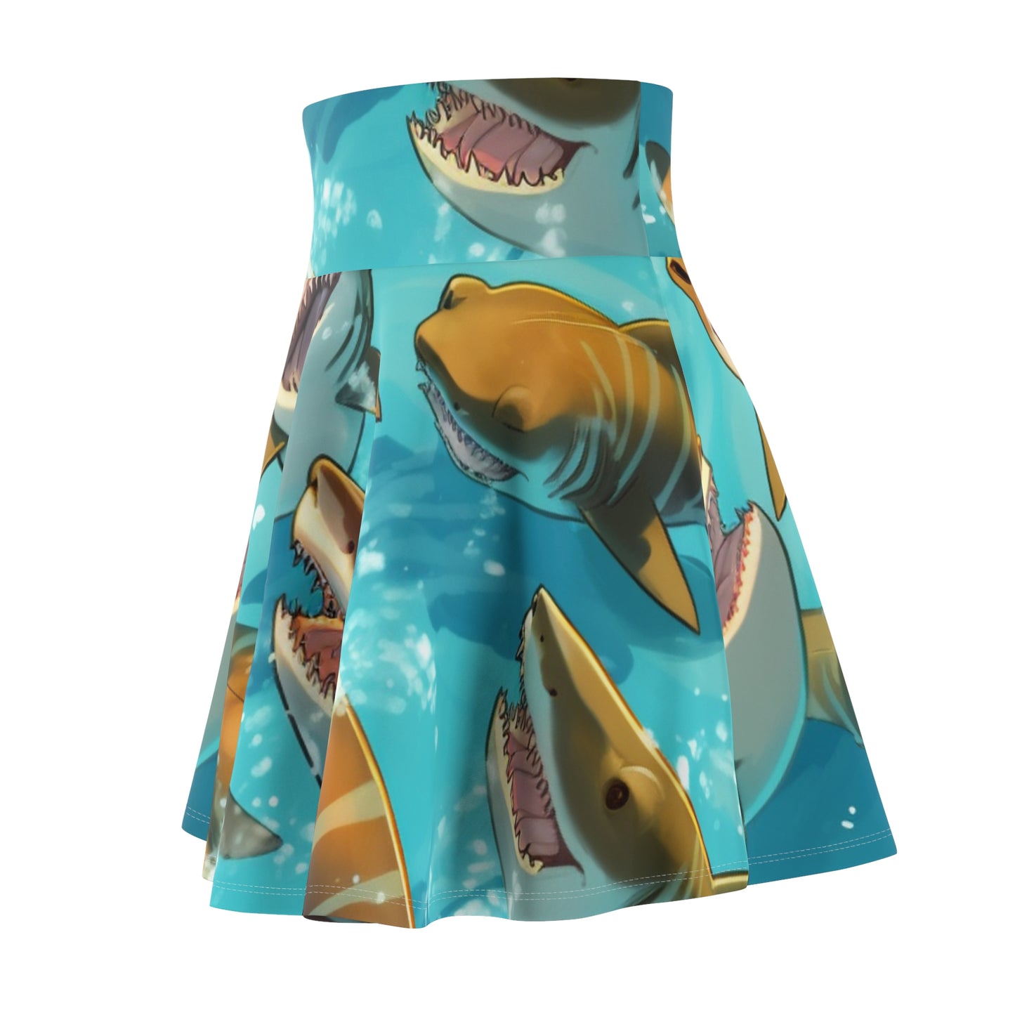 Tiger Shark: Ocean Marine Wildlife - Underwater - Women's Skater Skirt (AOP)