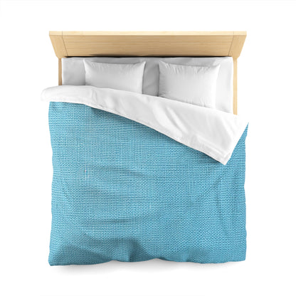 Bright Aqua Teal: Denim-Inspired Refreshing Blue Summer Fabric - Microfiber Duvet Cover