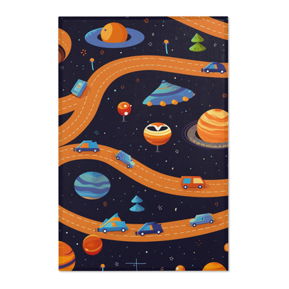 Space Odyssey: Kids Mars Play Roadway Galactic Space Area Rug in Various Sizes