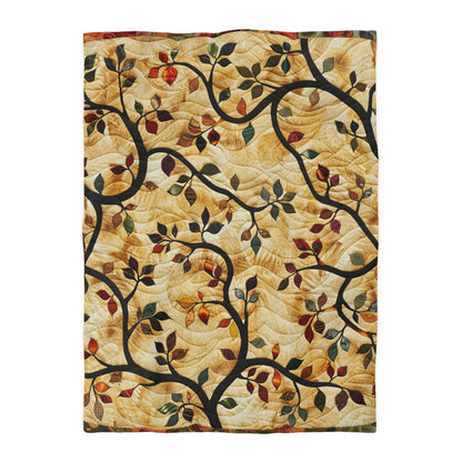 Boho Earthy Vines Graphic Quilt - Microfiber Duvet Cover