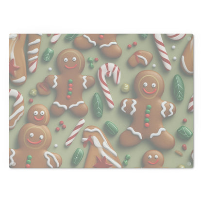 Gingerbread Man Christmas Cookie - Tree - Candy Cane - Cutting Board