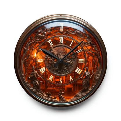 Amber Antique Theme Clock, Holography, Acrylic Wall Clock