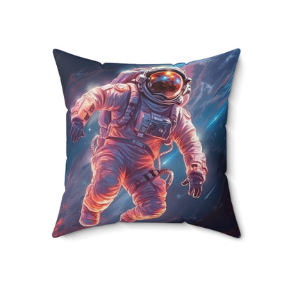 Astronaut Outer Space - Galaxy Starfield Art - Spun Polyester Square Pillow