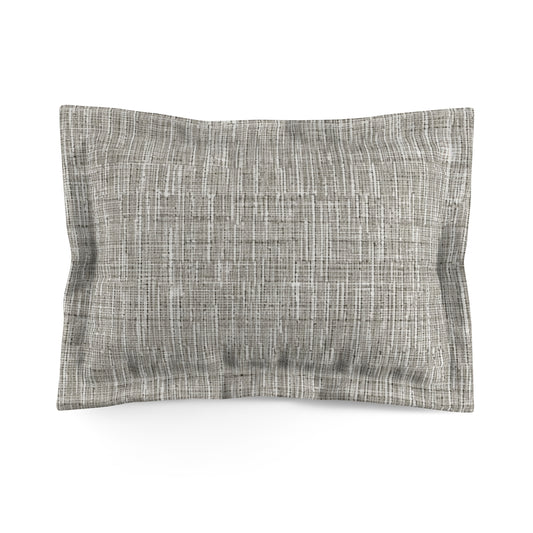 Gris plateado: diseño de tela contemporáneo inspirado en la mezclilla - Funda de almohada de microfibra