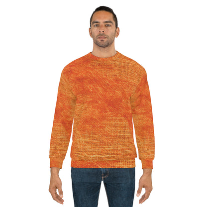 Burnt Orange/Rust: Denim-Inspired Autumn Fall Color Fabric - Unisex Sweatshirt (AOP)