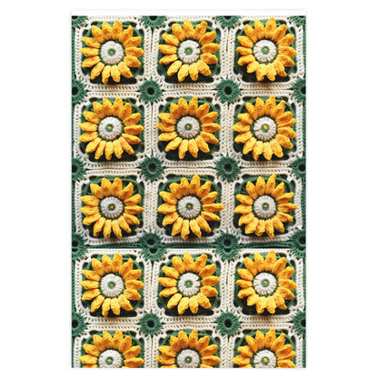 Sunflower Crochet Elegance, Granny Square Design, Radiant Floral Motif. Bring the Warmth of Sunflowers to Your Space - Wrapping Paper