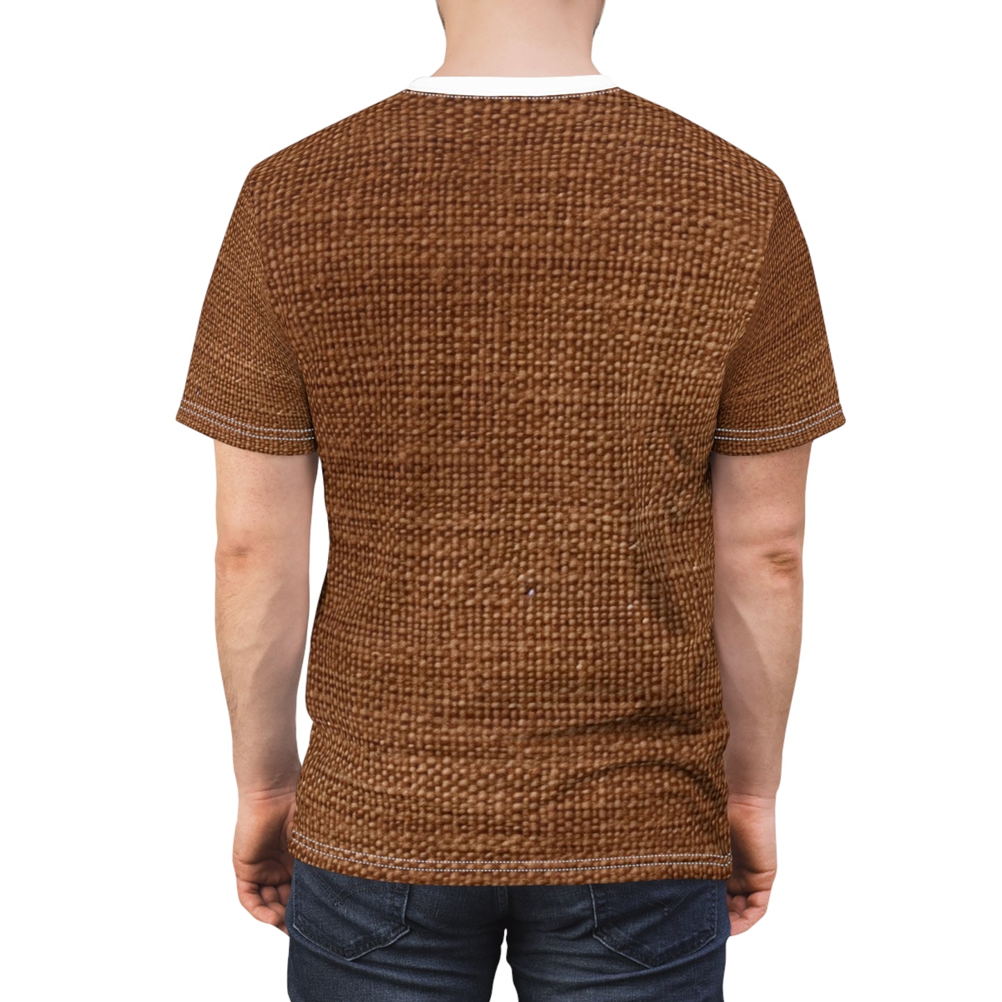 Luxe Dark Brown: Denim-Inspired, Distinctively Textured Fabric - Unisex Cut & Sew Tee (AOP)