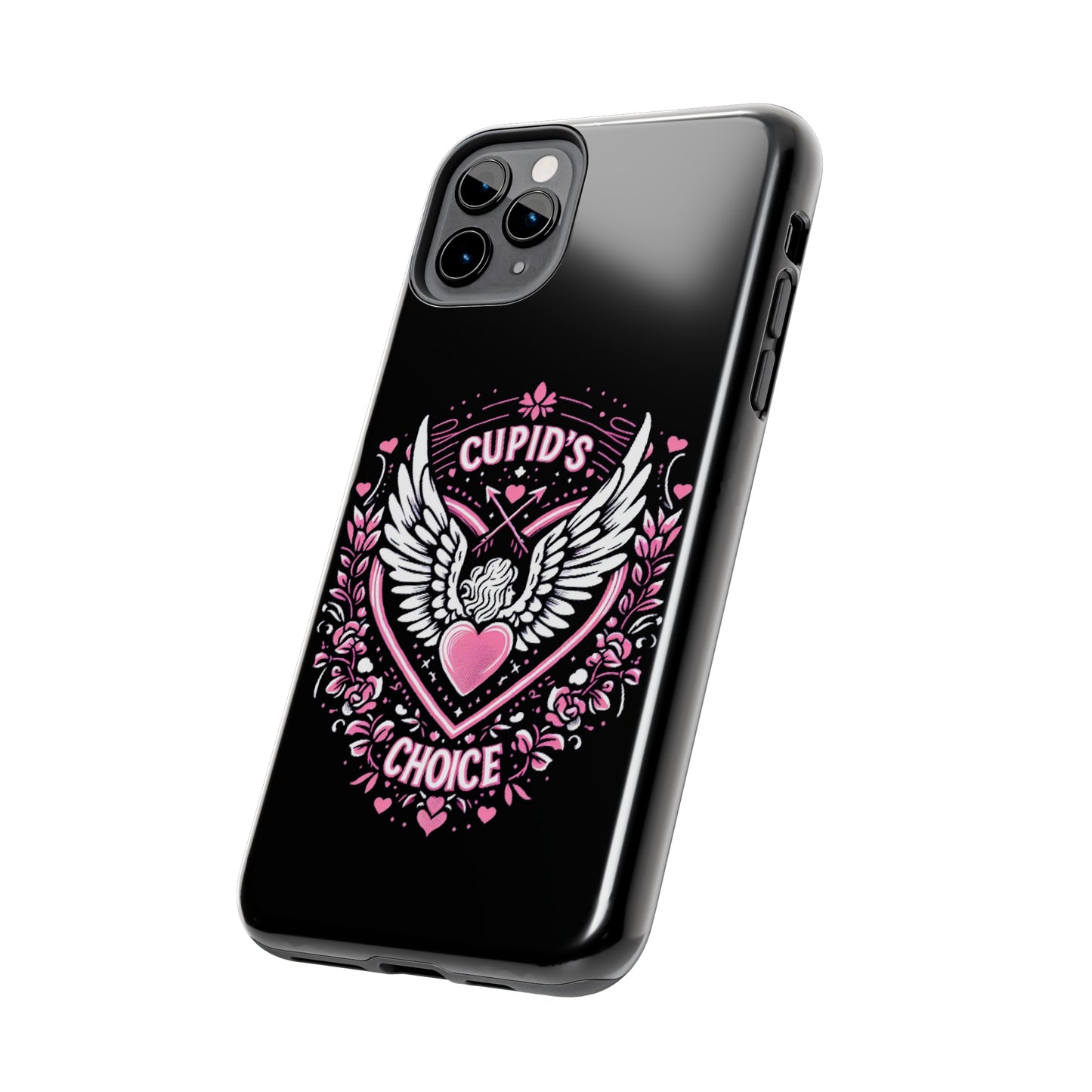 Cupidos Choice Crest con corazón y alas - Amor y romance con temática de San Valentín - Fundas resistentes para teléfonos