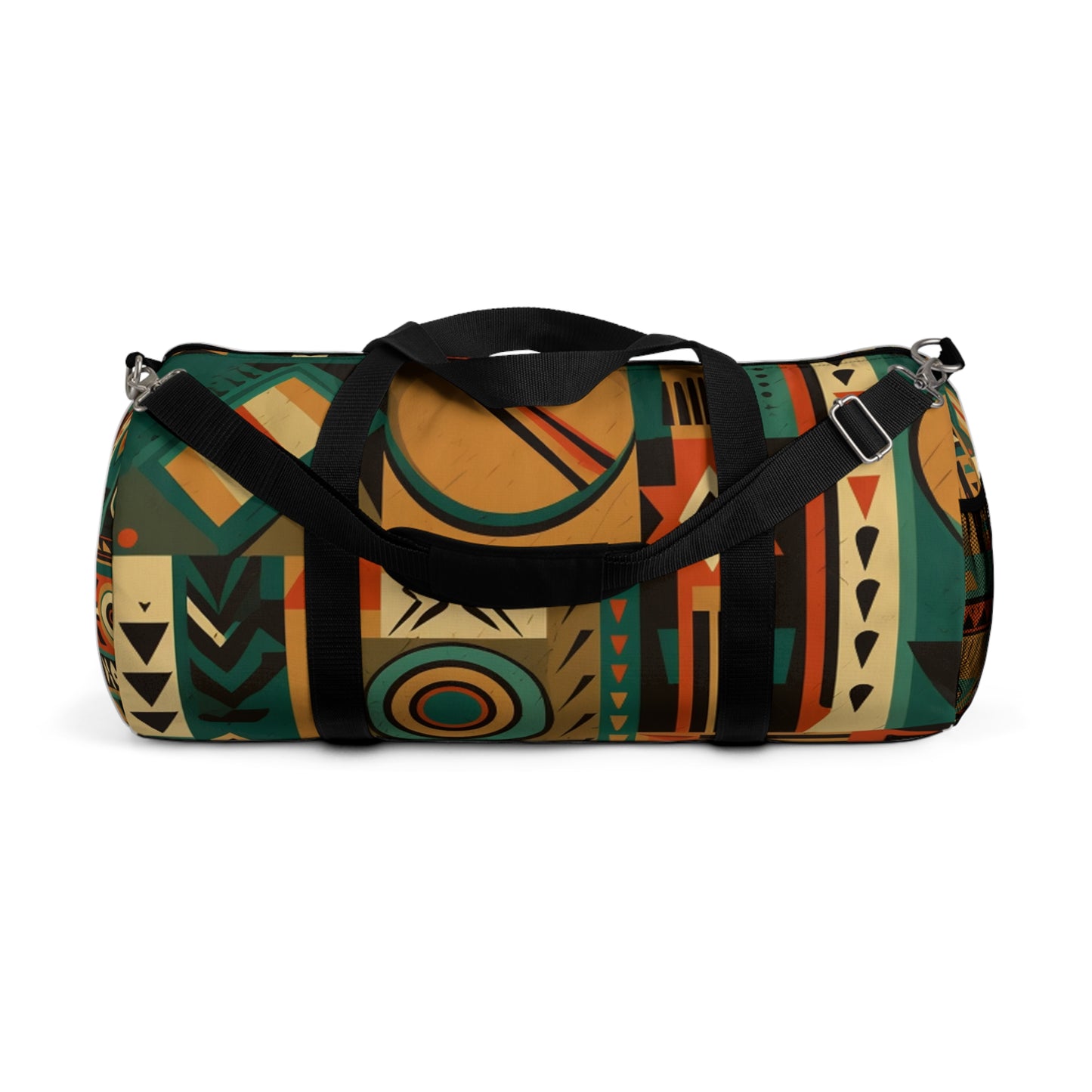 Earthy Tones Geometric Tribal-Inspired Pattern Design Duffel Bag