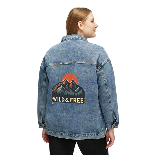 Wild And Free, Gift, Women's Denim Jacket
