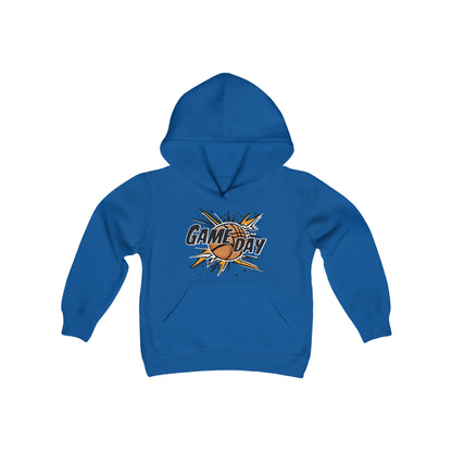 Game Day Slam Dunk Energy - Dynamic Basketball Explosion Graphic - Youth Heavy Blend Hooded Sweatshirt