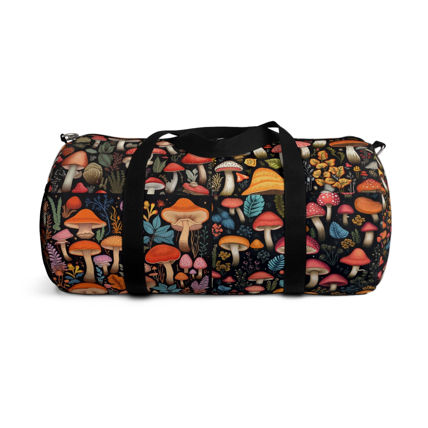 Fairy-Tale Fungi: Whimsical Assorted Mushroom Pattern Design Duffel Bag