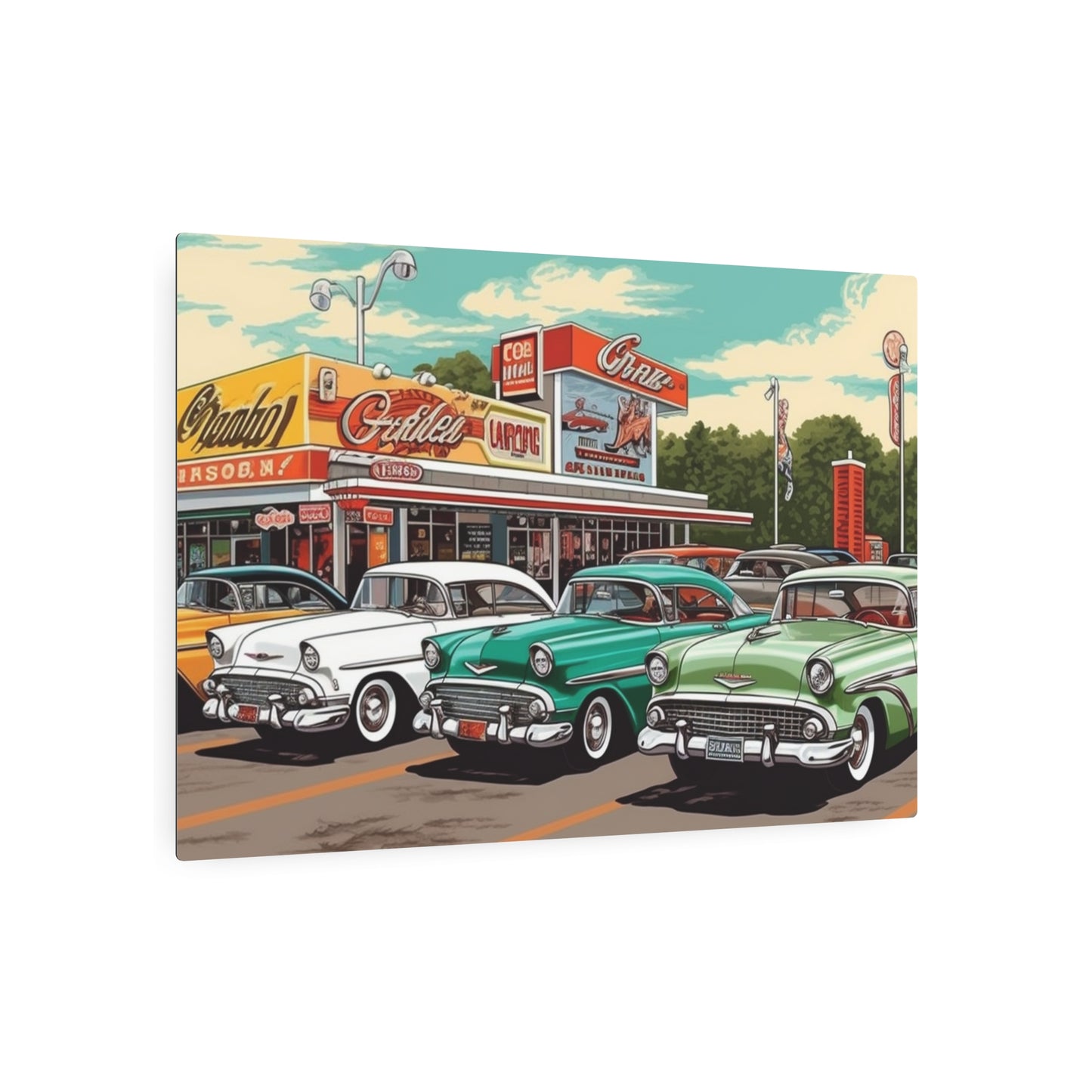 1950s Classic Car Collection Retro Artwork - Metal Art Sign