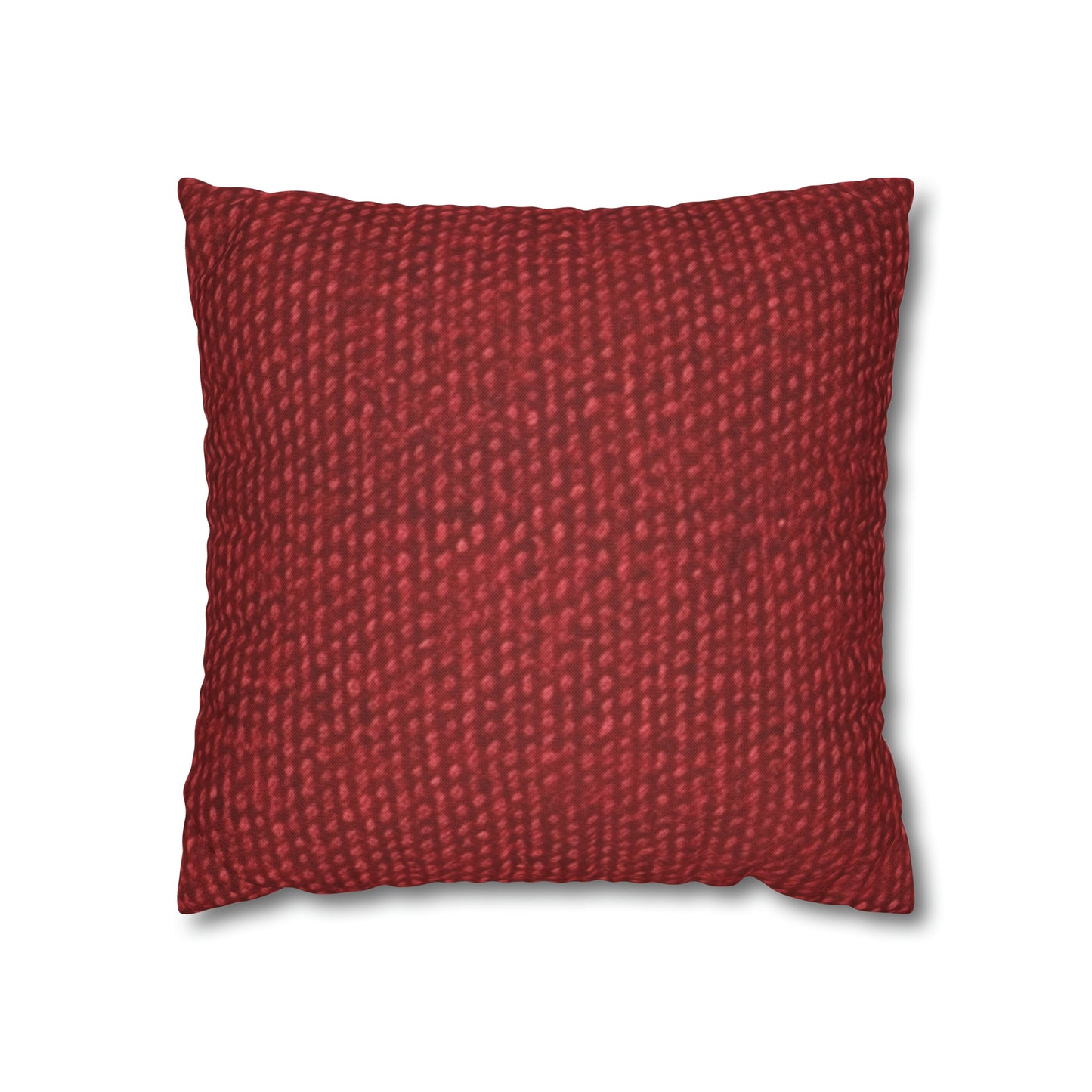 Bold Ruby Red: Denim-Inspired, Passionate Fabric Style - Spun Polyester Square Pillow Case