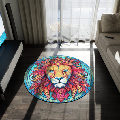 Astrological Leo - Cosmic Zodiac Constellation, Lion Symbol Art - Round Rug