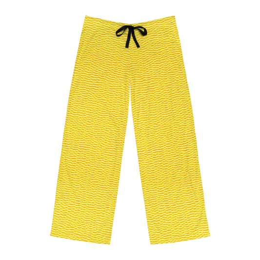Sunshine Yellow Lemon: Denim-Inspired, Cheerful Fabric - Men's Pajama Pants (AOP)