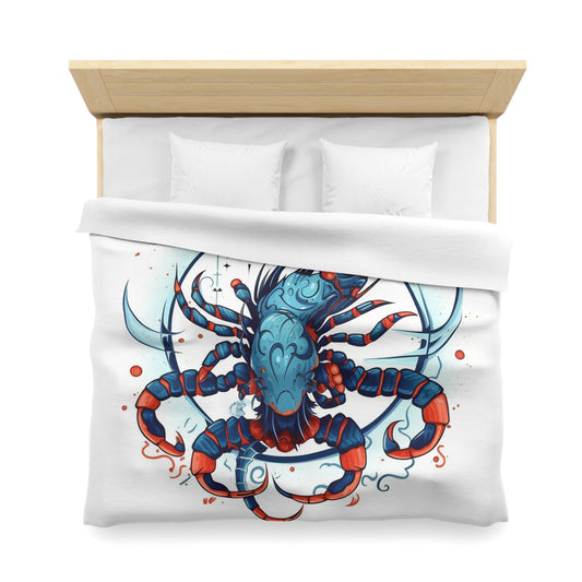 Cute Scorpio Zodiac Sign - Big Claws, Long Tail Cosmic Astrology Symbol - Microfiber Duvet Cover