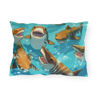 Tiger Shark: Ocean Marine Wildlife - Underwater - Outdoor Pillows