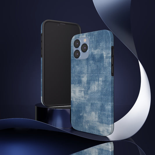 Faded Blue Washed-Out: Denim-Inspired, Style Fabric - Tough Phone Cases