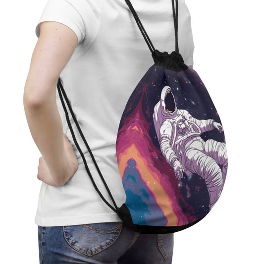 Astro Pioneer - Star-filled Galaxy Illustration - Drawstring Bag