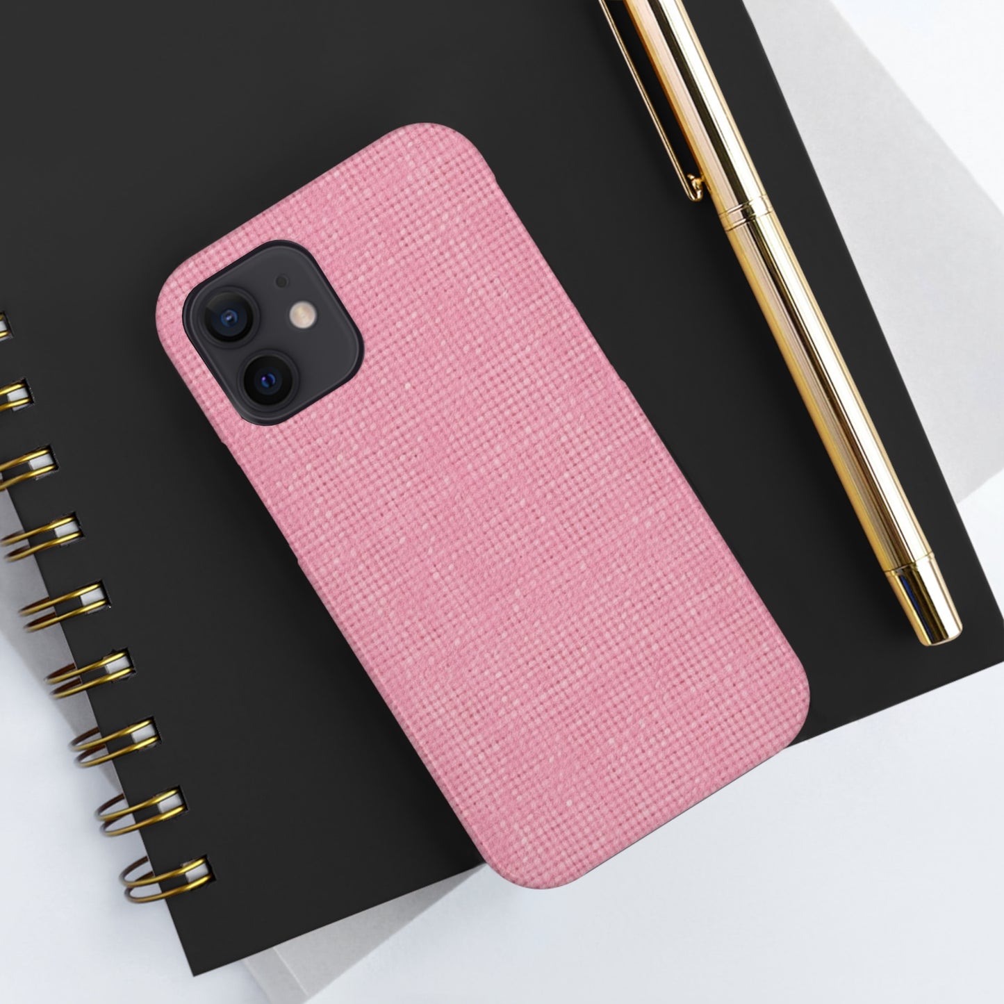 Pastel Rose Pink: Denim-Inspired, Refreshing Fabric Design - Tough Phone Cases