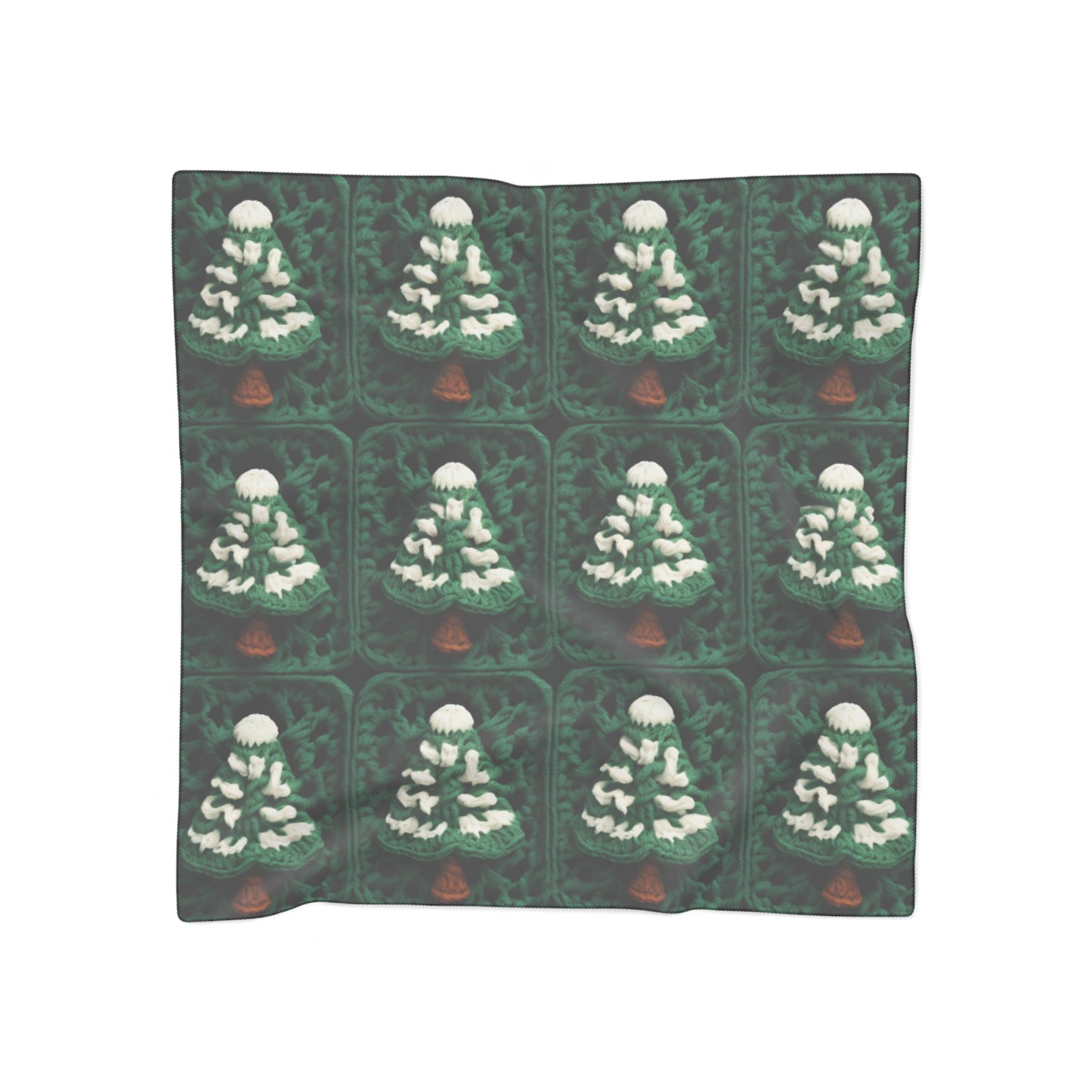 Evergreen Christmas Trees Crochet, Festive Pine Tree Holiday Craft, Yuletide Forest, Winter - Poly Scarf