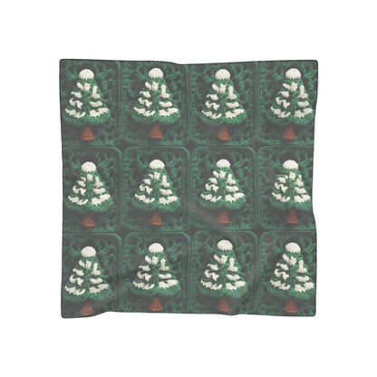 Evergreen Christmas Trees Crochet, Festive Pine Tree Holiday Craft, Yuletide Forest, Winter - Poly Scarf