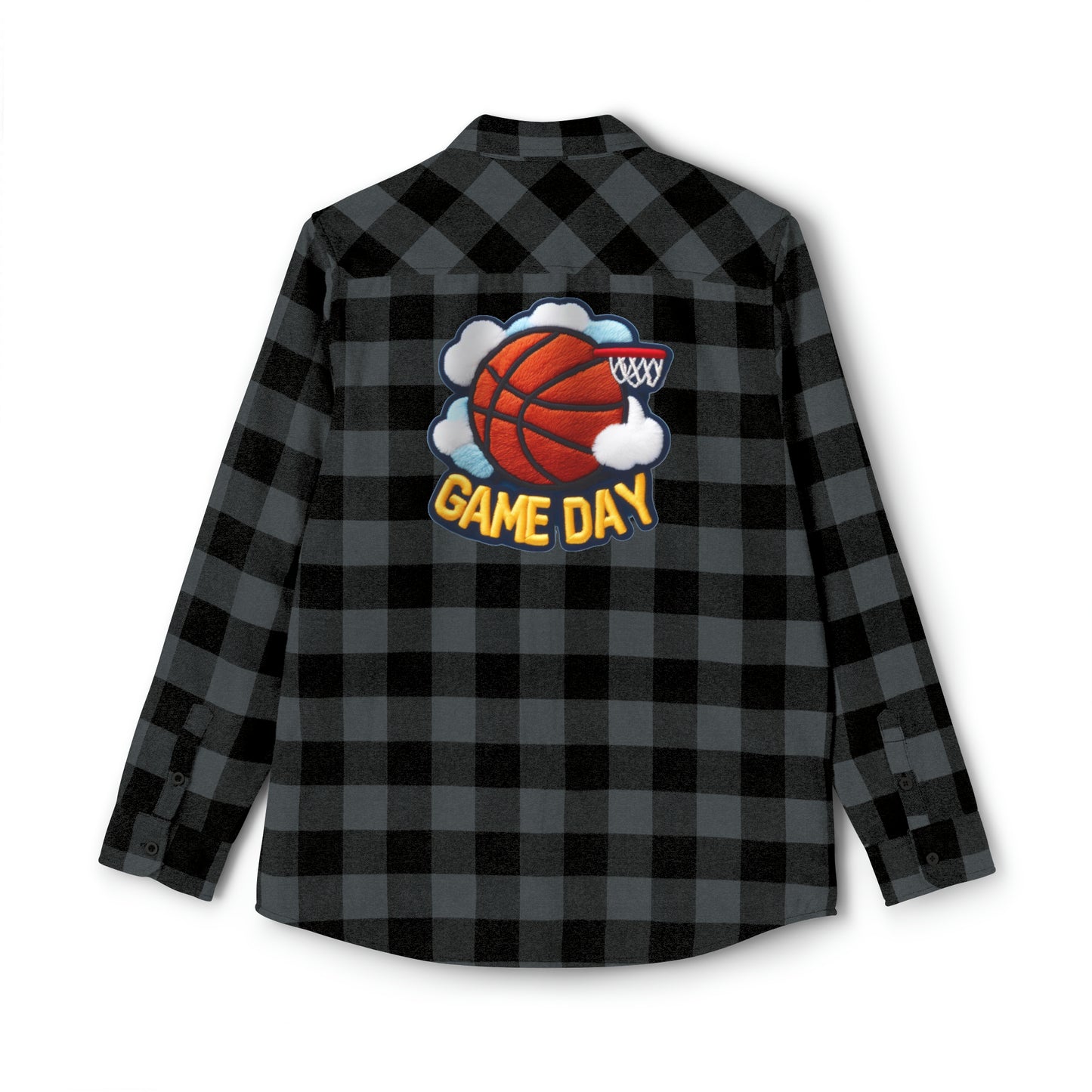 Game Day Basketball - Negro carbón - Camisa de franela unisex 