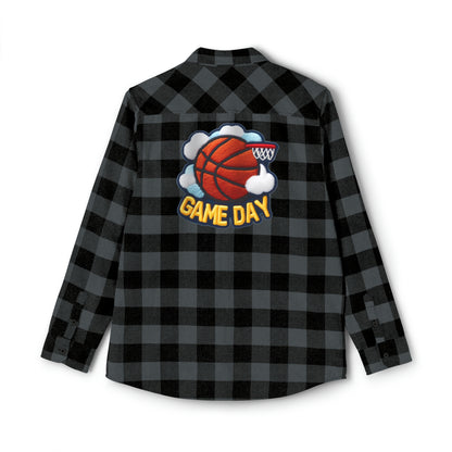 Game Day Basketball - Negro carbón - Camisa de franela unisex 