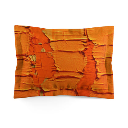 Fiery Citrus Orange: Edgy Distressed, Denim-Inspired Fabric - Microfiber Pillow Sham