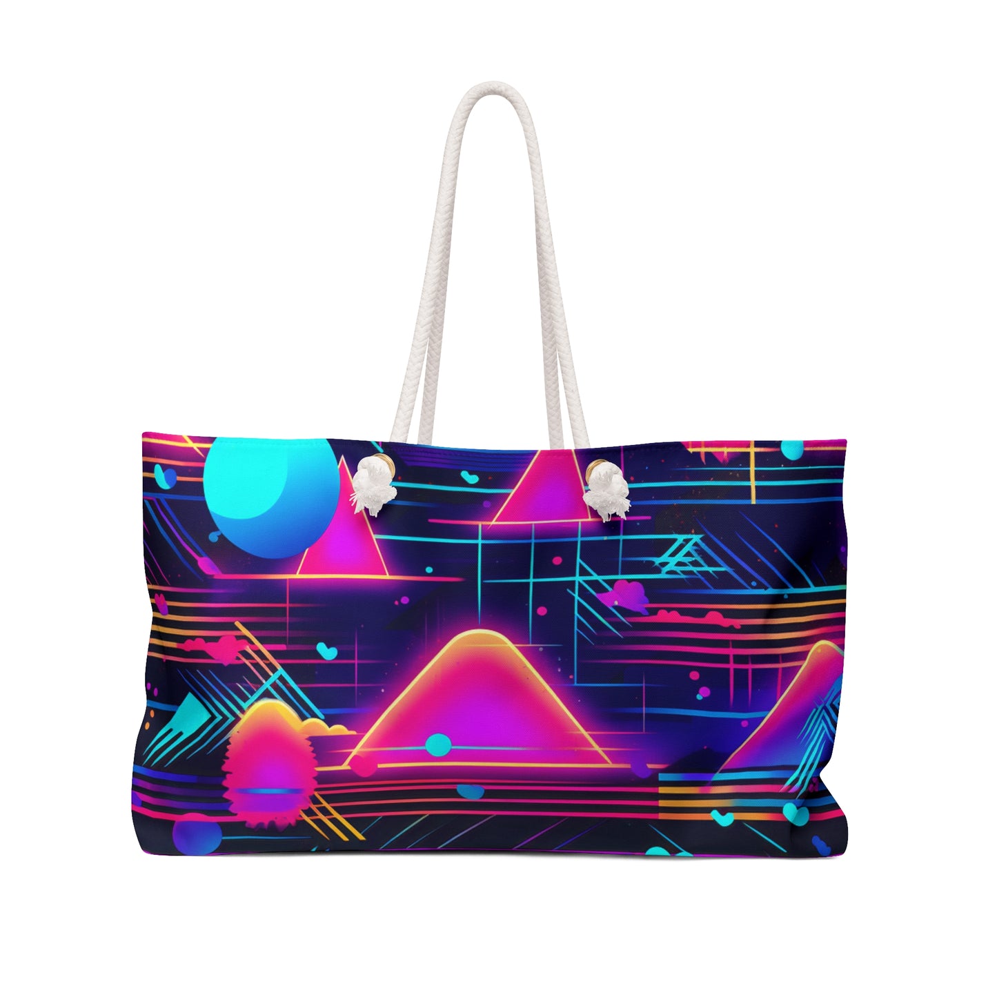 80s Synthwave Retro-Futuristic Inspired Pattern Design Weekender Bag